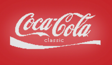 Coca-Cola logo in pixels