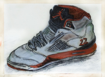 Nike Air Jordans pastel drawing
