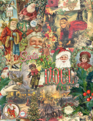 Vintage Christmas wrapping paper design